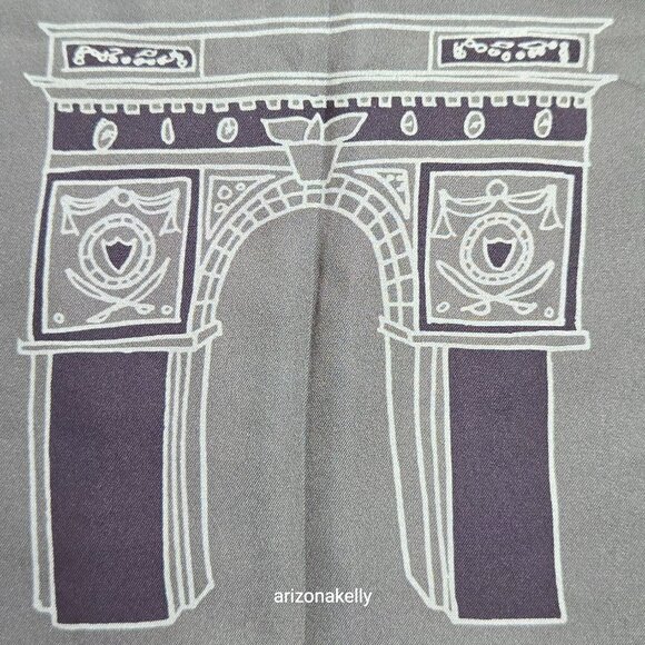 NWOT Silk Scarf Hand Rolled New York City Greenwich Village Manhattan Landmarks - Picture 2 of 13